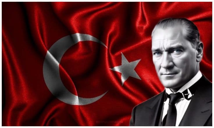 Mustafa Kemal Atatürk ve Türk bayrağı